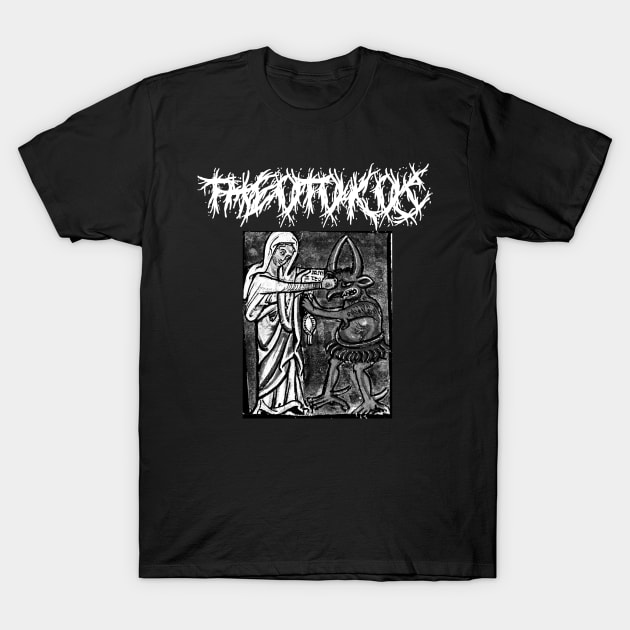 Virgin Mary Punching The Devil Metal Hardcore Punk Gothic T-Shirt by thecamphillips